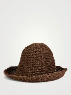 Monogram-Embellished Knitted Bucket Hat