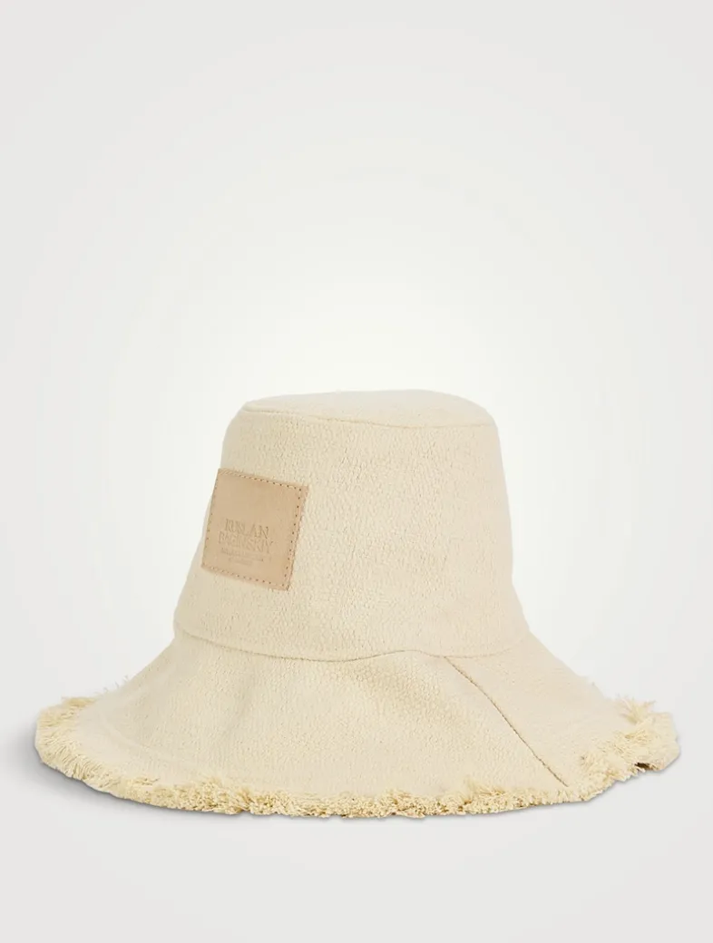 Monogram-Embellished Wide-Brim Bucket Hat