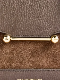 Mosaic Leather And Suede Top Handle Bag