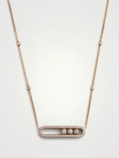 Move Classique 18K Gold Pavé Necklace With Diamonds