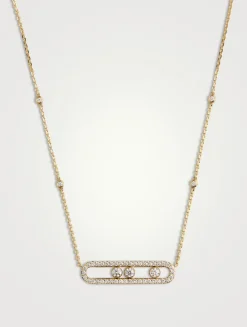 Move Classique 18K Gold Pavé Necklace With Diamonds