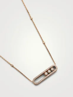 Move Classique 18K Gold Pavé Necklace With Diamonds