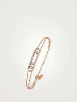 Move Classique 18K White Gold Pavé Bracelet With Diamonds