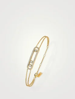 Move Classique 18K White Gold Pavé Bracelet With Diamonds