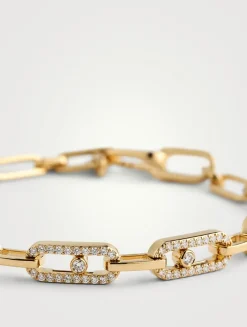 Move Link 18K Gold Bracelet With Diamonds