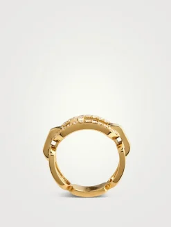 Move Link 18K Gold Ring With Diamonds