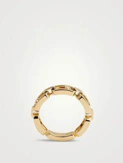 Move Link 18K Gold Ring With Diamonds