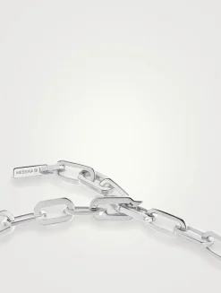 Move Link 18K White Gold Chain Necklace With Diamonds