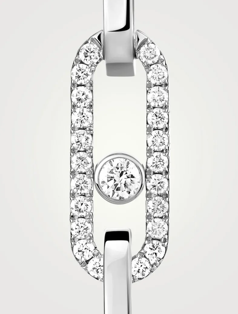 Move Link 18K White Gold Transformable Earrings With Diamonds