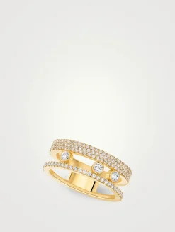 Move Romane 18K White Gold Pavé Ring With Diamonds