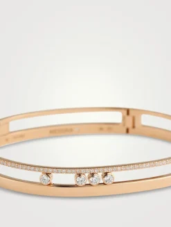 Move Romane 18K White Gold Bangle With Diamonds