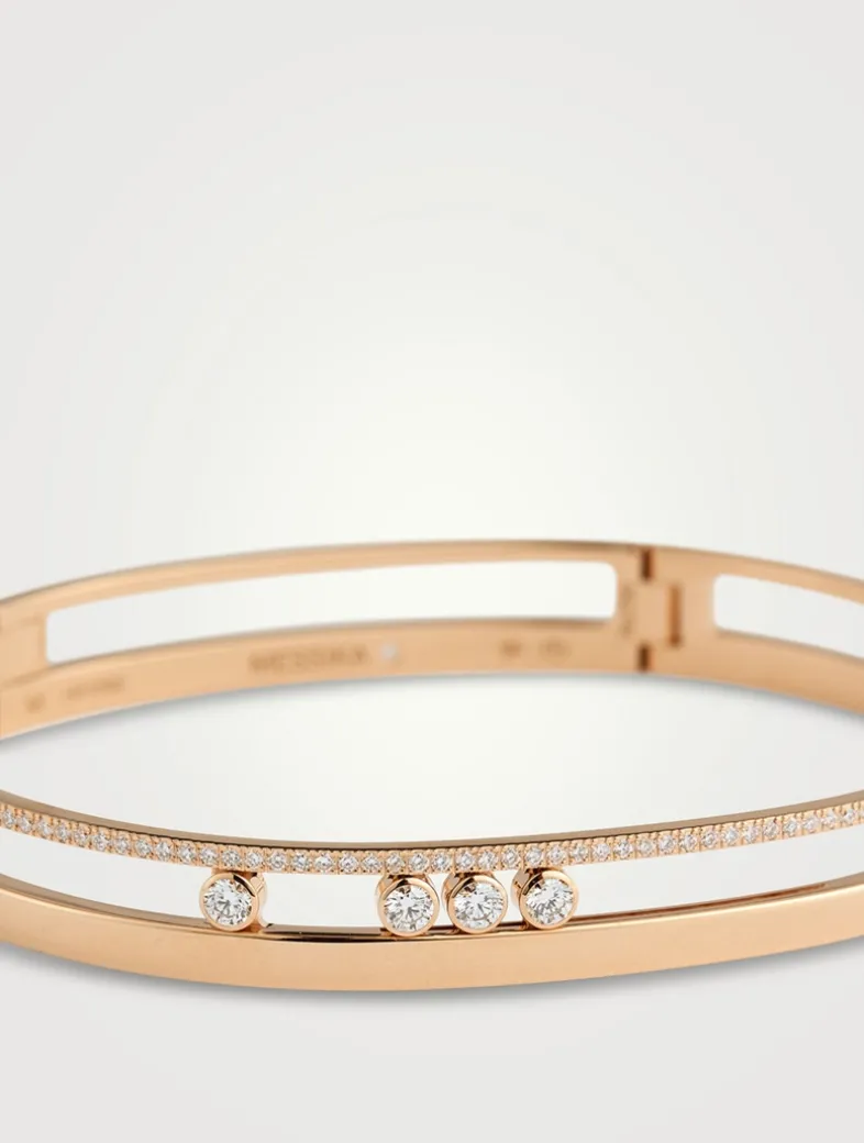 Move Romane 18K White Gold Bangle With Diamonds