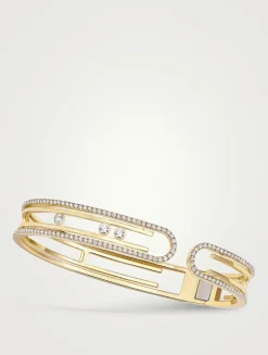Move 10th Gold Bangle With Diamonds