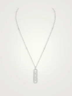 Move 10th 18K Rose Gold Pavé Necklace With Diamonds