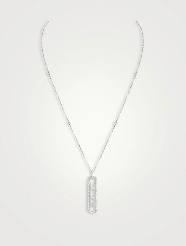 Move 10th 18K Rose Gold Pavé Necklace With Diamonds