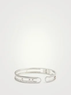 Move 10th 18K White Gold Bangle With Diamonds