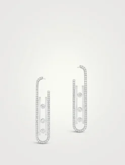 Move 10th 18K White Gold Earrings With Diamonds