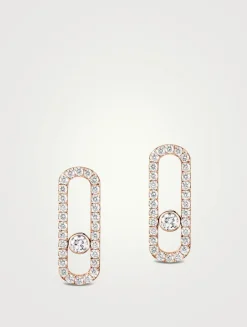 Move Uno Earrings With Pavé Diamonds