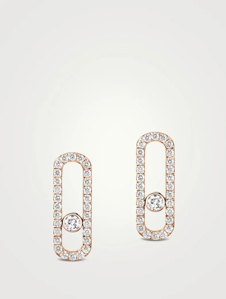 Move Uno Earrings With Pavé Diamonds