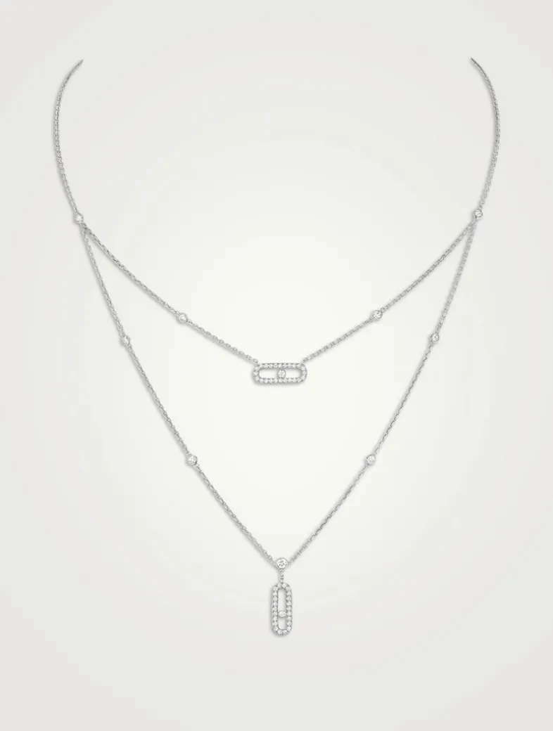 Move Uno 18K Gold Layered Necklace With Diamonds