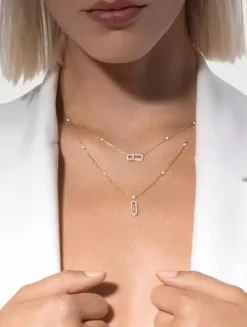 Move Uno 18K Gold Layered Necklace With Diamonds