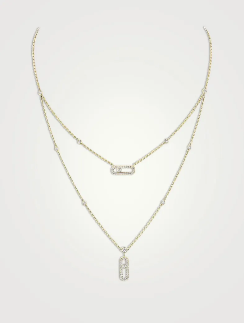 Move Uno 18K Gold Necklace With Diamonds