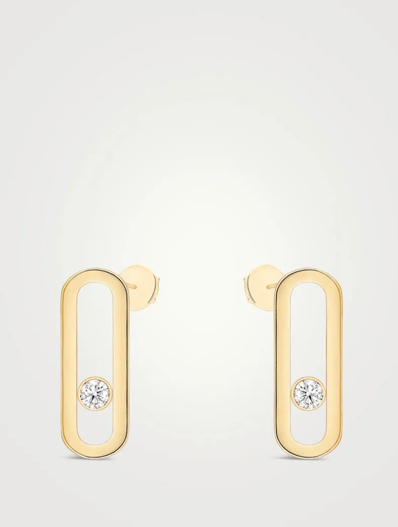 Move Uno 18K Rose Gold Earrings With Diamonds