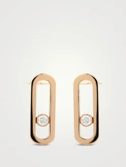 Move Uno 18K Rose Gold Earrings With Diamonds