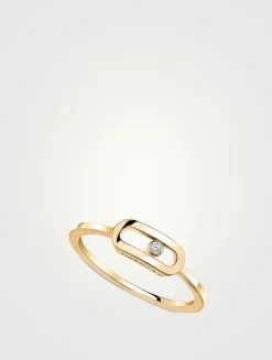 Move Uno 18K Rose Gold Ring With Diamond