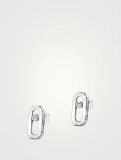 Move Uno 18K Rose Gold Stud Earrings With Diamonds