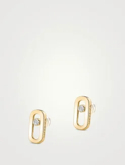 Move Uno 18K Rose Gold Stud Earrings With Diamonds