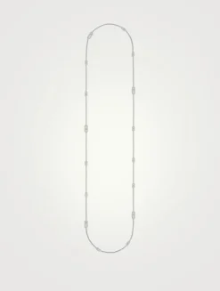 Move Uno 18K White Gold Long Necklace With Diamonds