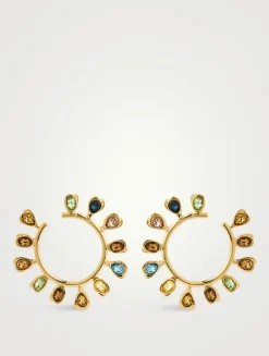 Multicolour Crystal Hoop Earrings