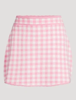 Muna Checkered Knit Mini Skirt