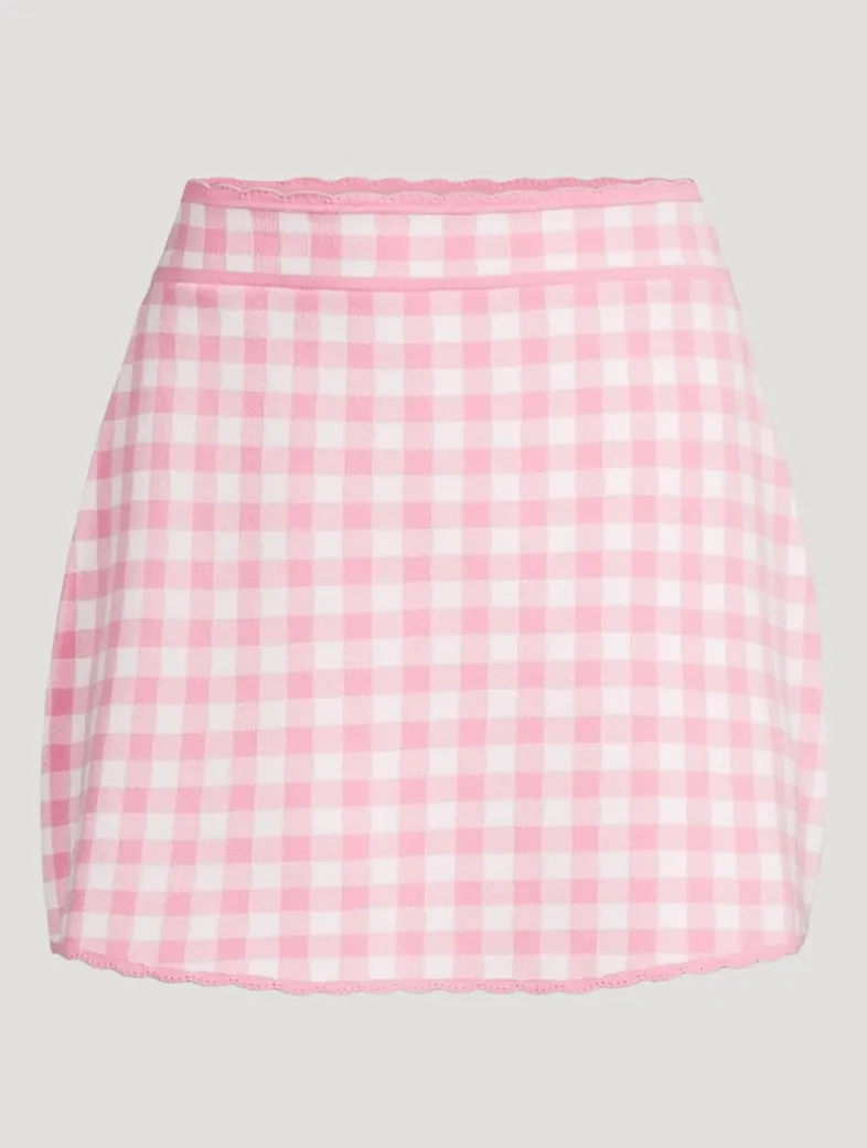 Muna Checkered Knit Mini Skirt