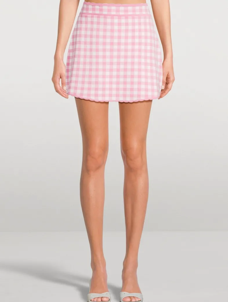 Muna Checkered Knit Mini Skirt
