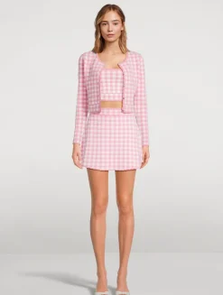 Muna Checkered Knit Mini Skirt