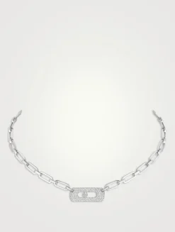 My Move 18K White Gold Necklace With Diamonds