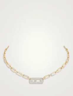My Move 18K White Gold Necklace With Diamonds