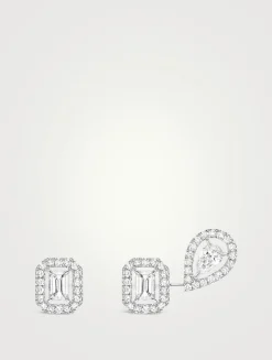 My Twin 1+2 18K White Gold Diamond Earrings