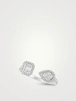 My Twin Toi & Moi 18K White Gold Ring With Diamonds