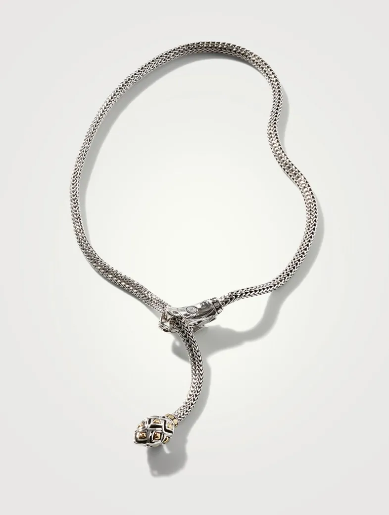 Naga Heritage 18K Gold And Sterling Silver Dragon Necklace