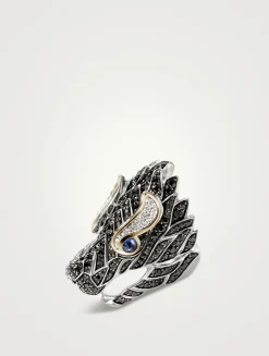 Naga Heritage 18K Gold And Sterling Silver Ring With Diamonds And Gemstones