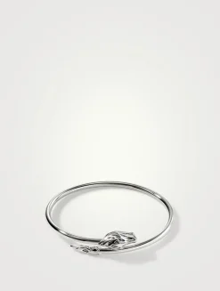 Naga Slim Sterling Silver Cuff Bracelet With Sapphire