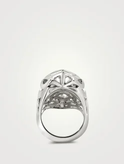 Naga Sterling Silver Ring With Blue Sapphire