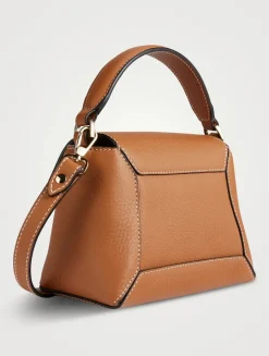 Nano Mosaic Leather Top Handle Bag