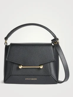 Nano Mosaic Leather Top Handle Bag