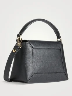 Nano Mosaic Leather Top Handle Bag