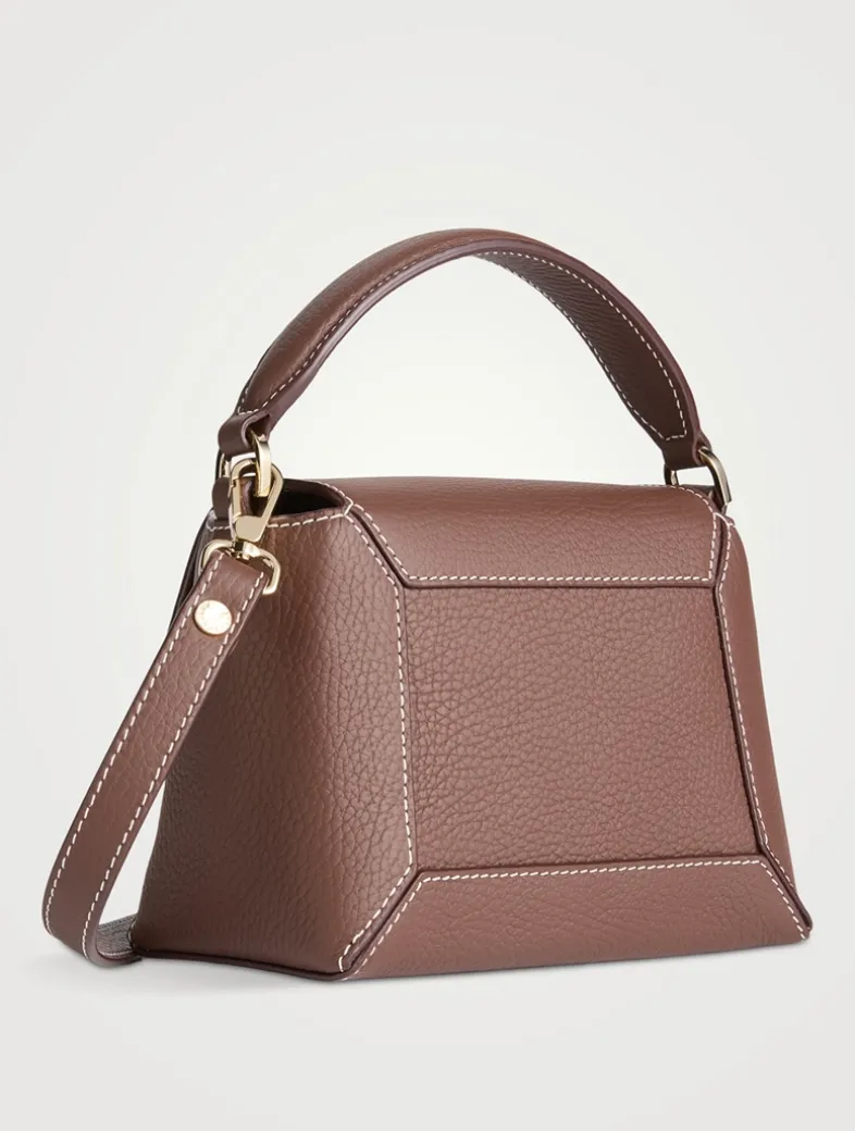 Nano Mosaic Leather Top Handle Bag