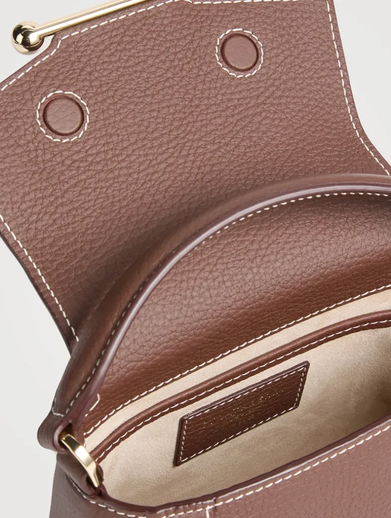 Nano Mosaic Leather Top Handle Bag